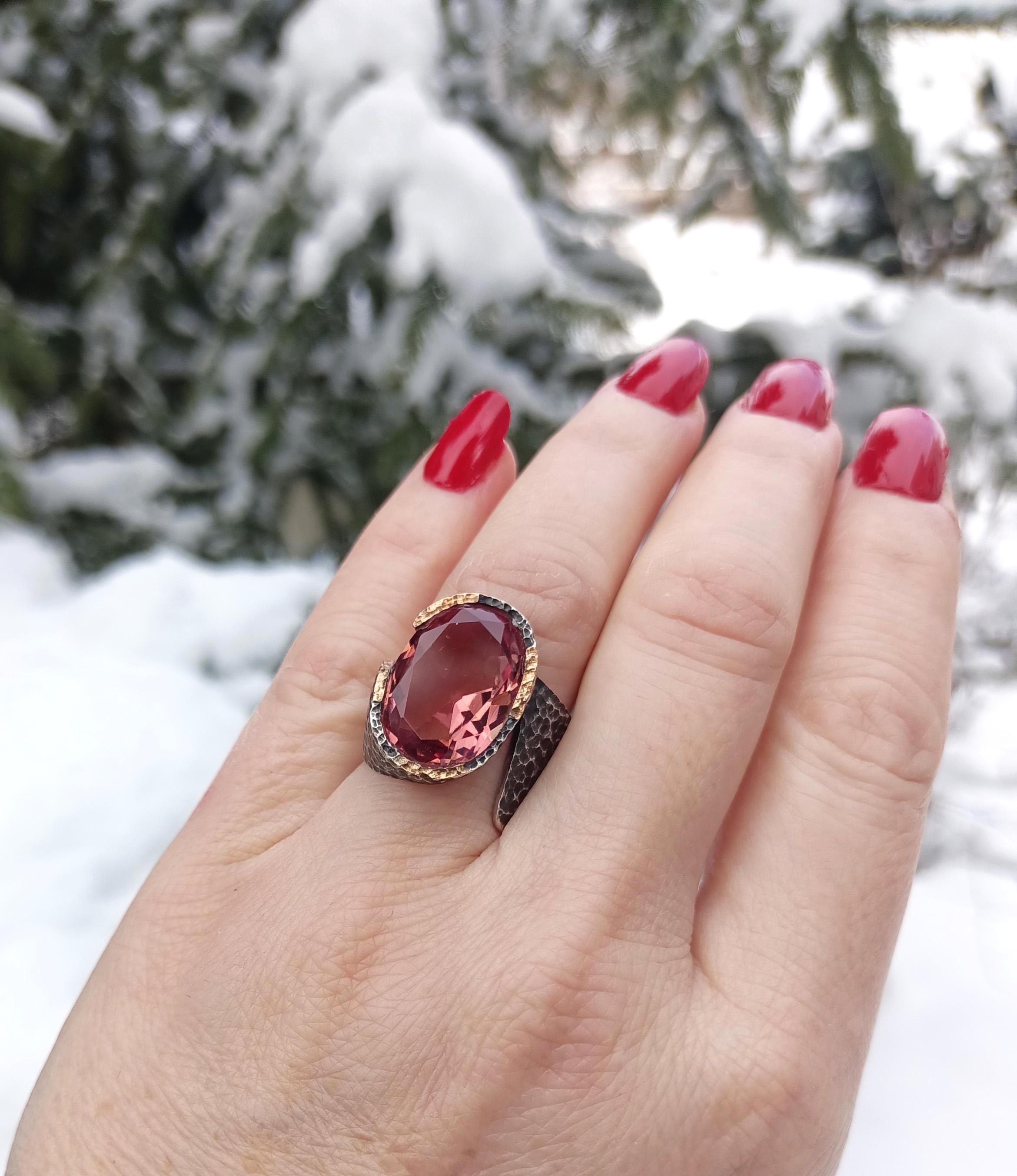 Handmade Sultanite Ring in Sterling Silver, Unique Gemstone Jewelry, Color‑Changing Design