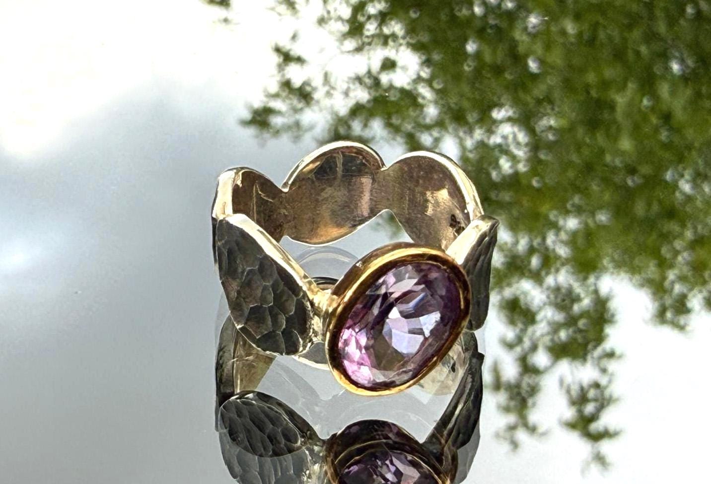 Handmade Amethyst Sterling Silver Ring: February Birthstone Jewelry