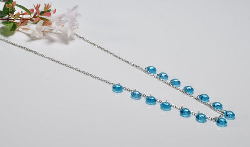 Handmade Aquamarine Sterling Silver Necklace, March Birthstone Jewelry