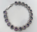 Handmade Genuine Mystic Topaz and Zircon Gemstone Silver Bracelet, Mystic Topaz and Zircon Bracelet Jewelry,Wedding Gift, Anniversary Gift