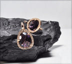 Handcrafted Amethyst & Zircon Silver Earrings: Spiritual Jewelry
