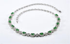 Handmade Emerald & Zircon 925 Sterling Silver Necklace