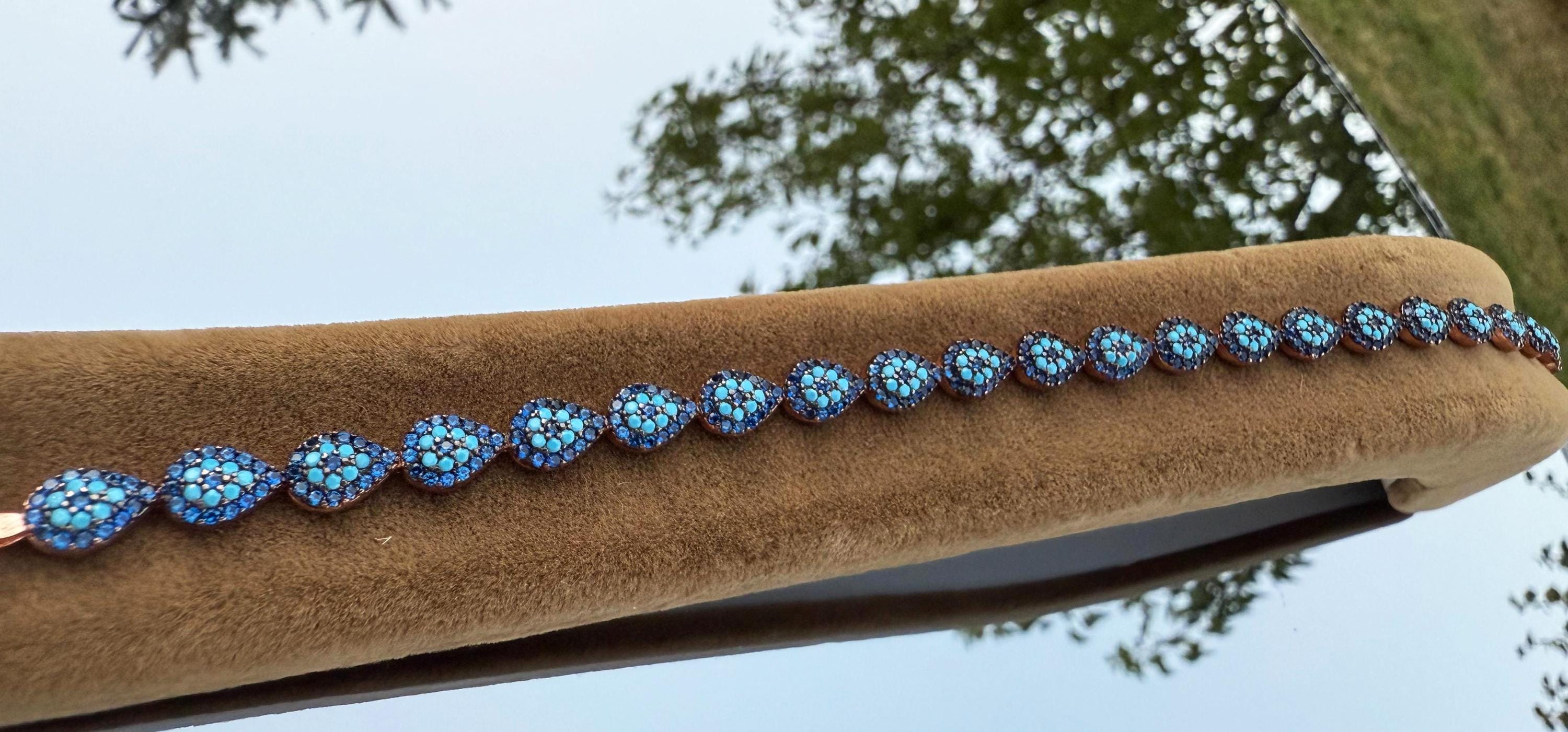 Handmade Neon Apatite Gemstone Bracelet: Rose Silver Jewelry