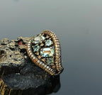 Handmade Aquamarine Black Silver Ring: Tranquility Stone Jewelry