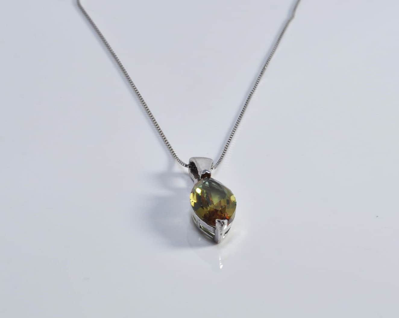 Handmade Sultanite  Silver Necklace,925 Sterling Silver Genuine Authentic Necklace, Sultanite  Gemstone Jewelry Gift for Her