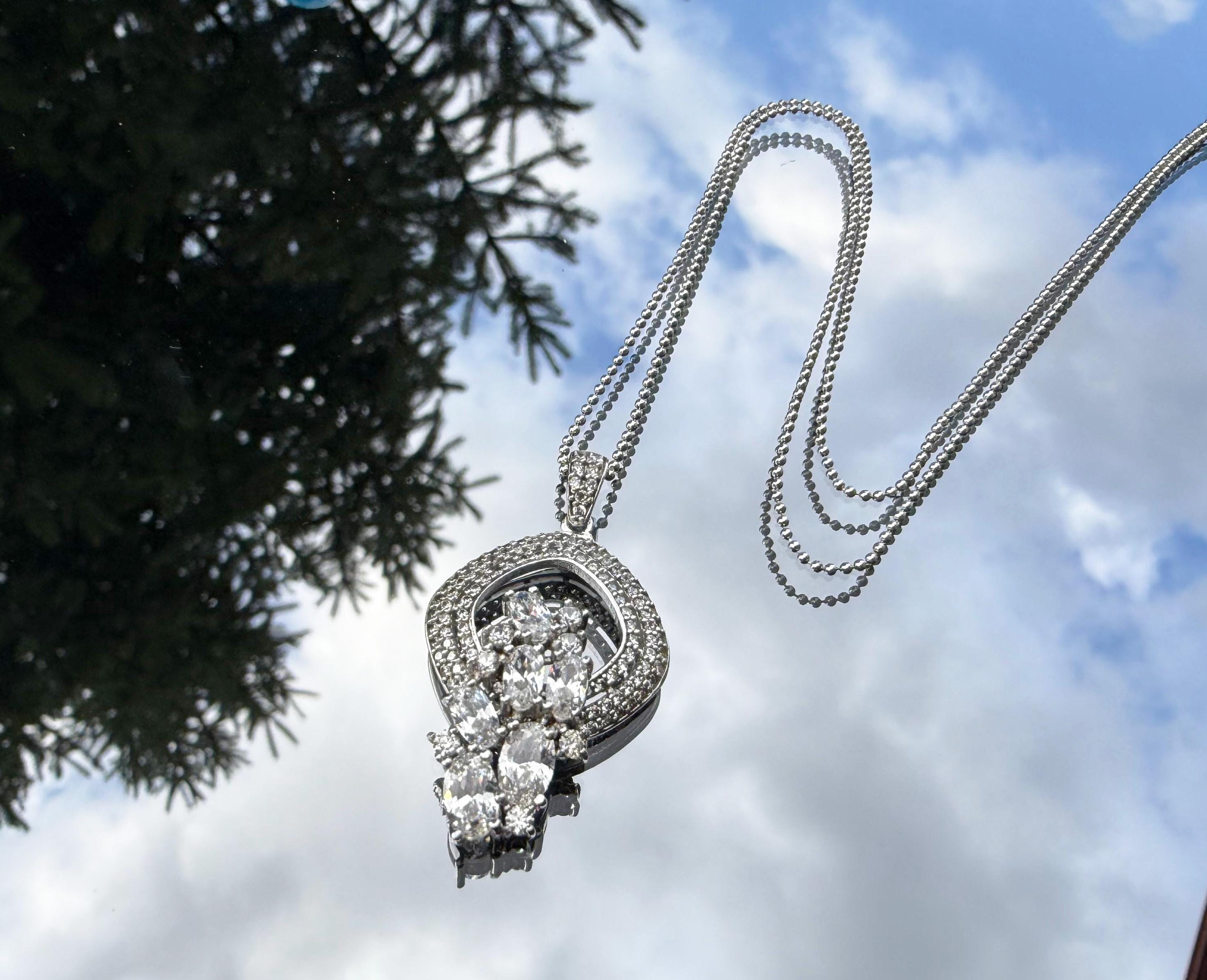 Handmade Zircon 925 Sterling Silver Necklace: Wedding Jewelry