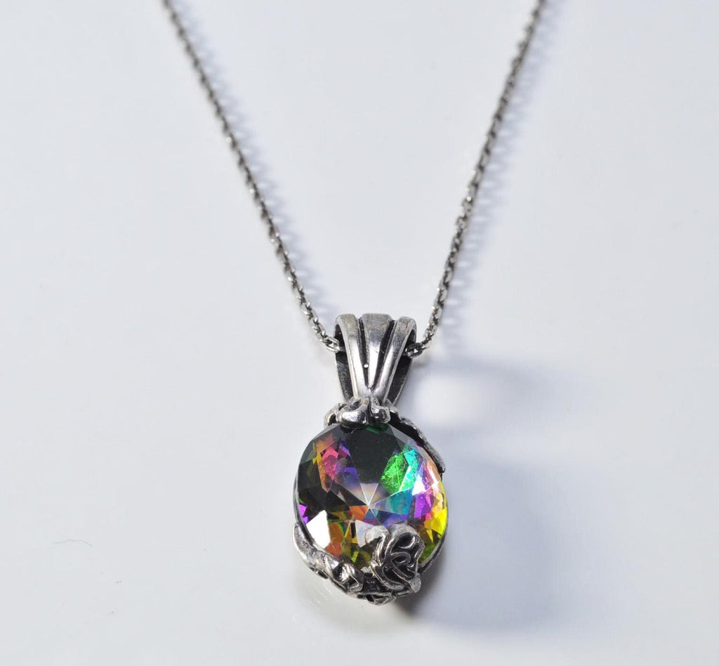 Handmade Mystic Topaz Sterling Silver Necklace, Gemstone Jewelry Gift