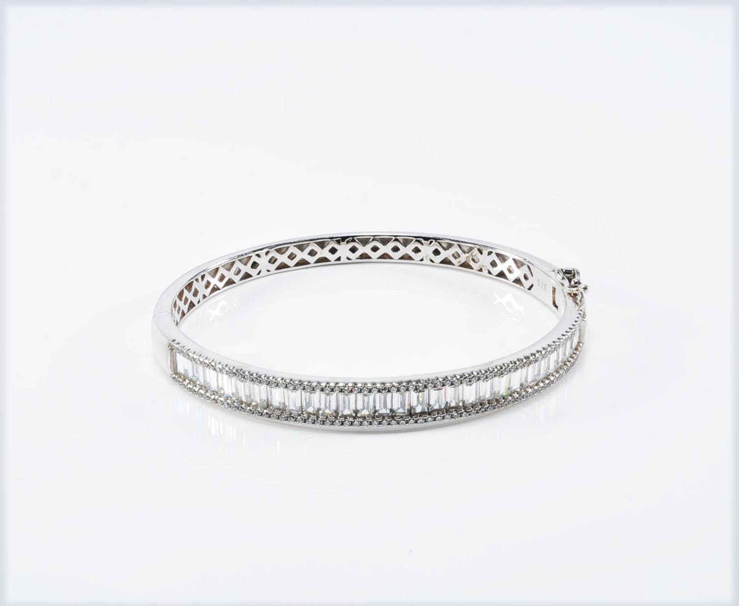 Handmade Genuine Baguette Zircon Gemstone Silver Bracelet, Zircon Bracelet Jewelry,Handcrafted, Gift For Her, Wedding Gift
