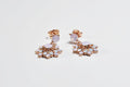Handmade Genuine Natural Pink Quartz Silver Earring,Rose Silver Band Pink Quartz Earring,Crystal Cut Earring,Stud Earring,Artist Design