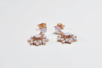Handmade Genuine Natural Pink Quartz Silver Earring,Rose Silver Band Pink Quartz Earring,Crystal Cut Earring,Stud Earring,Artist Design