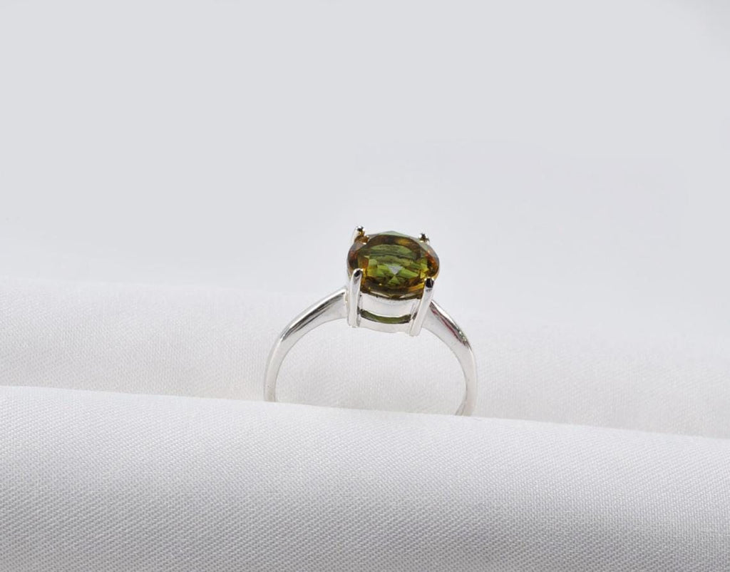 Handmade Color Changing Sultanite Silver Ring: Turkish Gemstone Jewelry