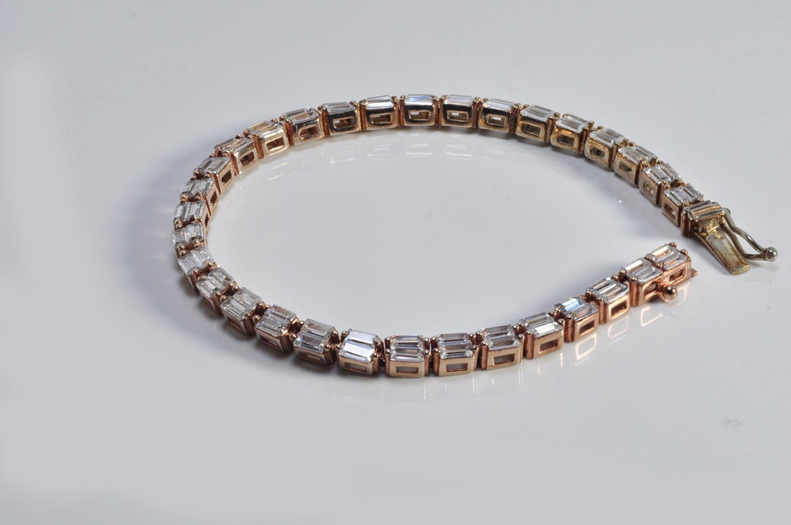 Handmade Genuine Zircon Gemstone Rose Silver Bracelet, Zircon Bracelet Jewelry,Handcrafted, Gift For Her, Wedding Gift
