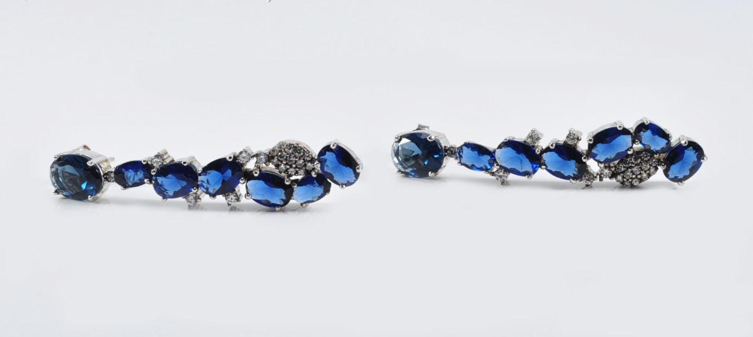 Handmade Sapphire Sterling Silver Earrings: September Birthstone Jewelry