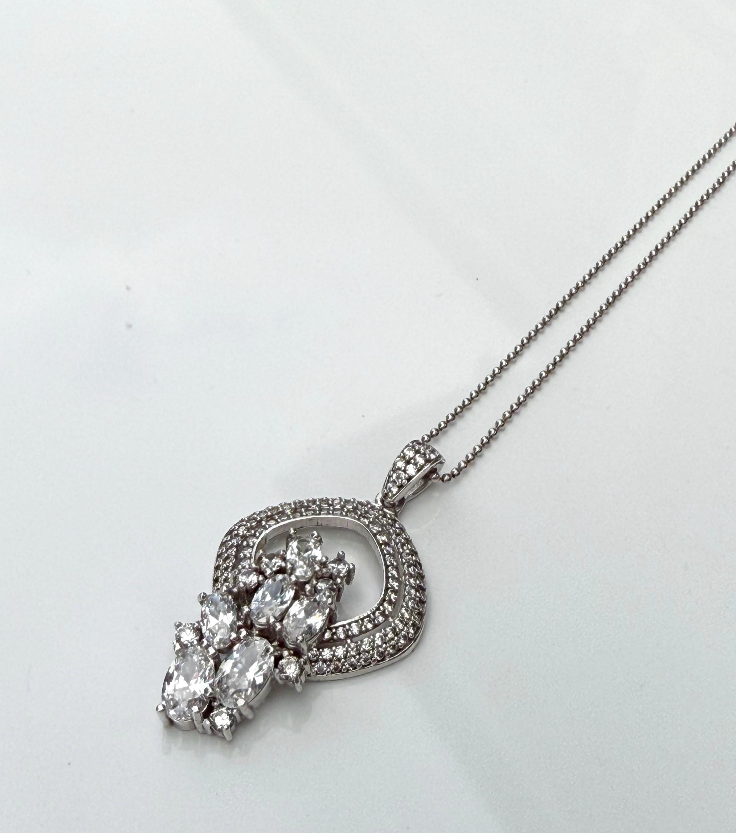 Handmade Zircon 925 Sterling Silver Necklace: Wedding Jewelry