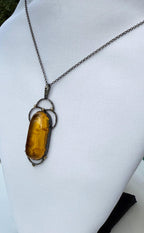 Handmade Sterling Silver Amber Necklace: Gemstone Jewelry Gift
