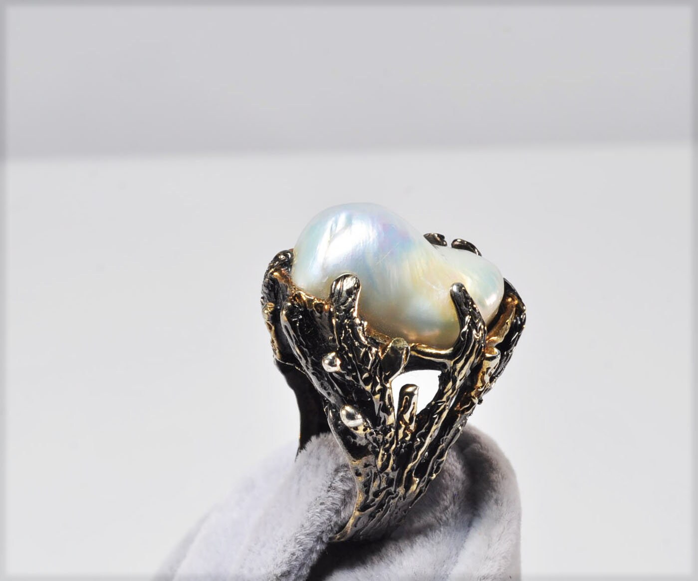 Handmade Baroque Pearl Silver Ring, Handcrafted Pearl Jewelry,Wedding Ring Gift, 925 Silver Pearl Ring,Gift for her,Gift Mom, Gift Friend