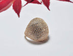 Handmade Zircon Silver Ring, Handcrafted Zircon Jewelry,Wedding Ring Gift, Rose Silver Band Zircon Ring,Gift for her