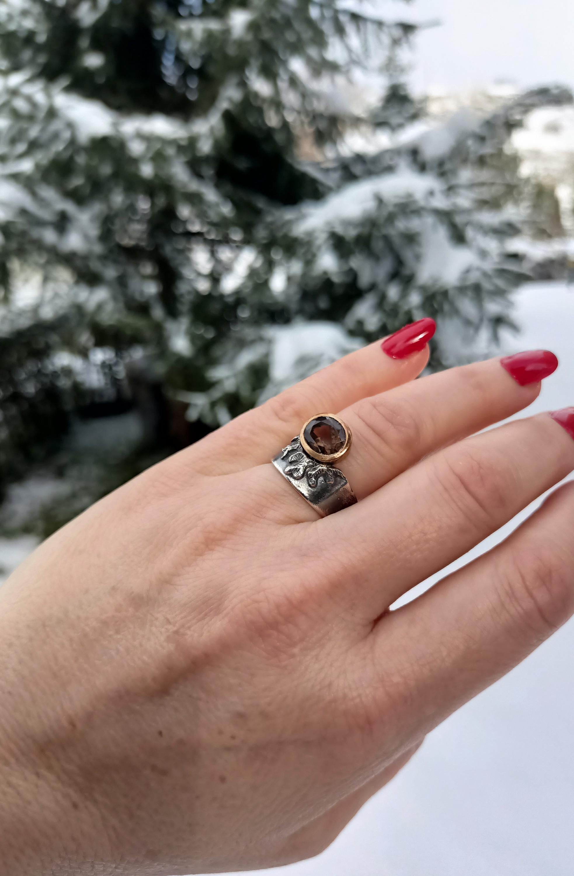 Handmade Color Changing Sultanite Silver Ring,Handcrafted Sultanite Jewelry,Gift for Her