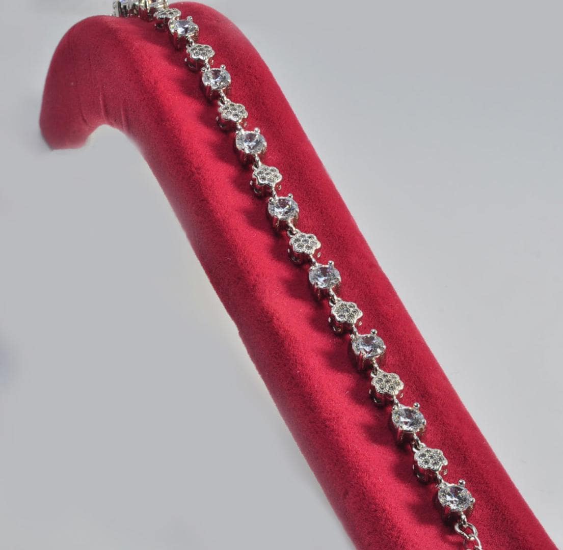 Handmade Genuine Zircon Gemstone Silver Bracelet, Zircon Bracelet Jewelry,Handcrafted Zircon Gift For Her