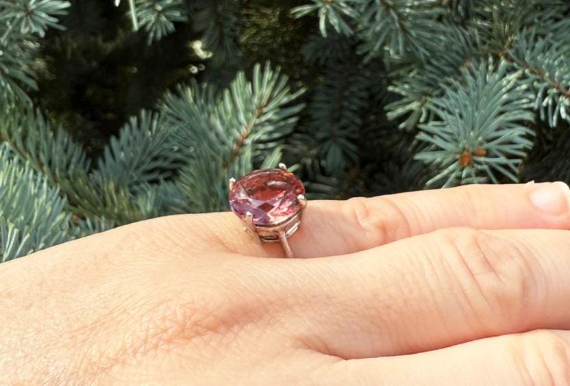 Handmade Sultanite Silver Color Changing Ring, Handcrafted Sultanite Jewelry,Wedding Ring Gift, Sultanite Art Deco Ring,Gift for Her