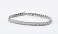 Handmade Genuine Baguette Zircon Gemstone Silver Bracelet, Zircon Bracelet Jewelry,Handcrafted, Gift For Her, Wedding Gift