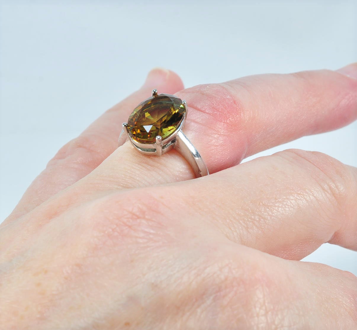 Handmade Sultanite Ring: Color Changing Gemstone, Sterling Silver