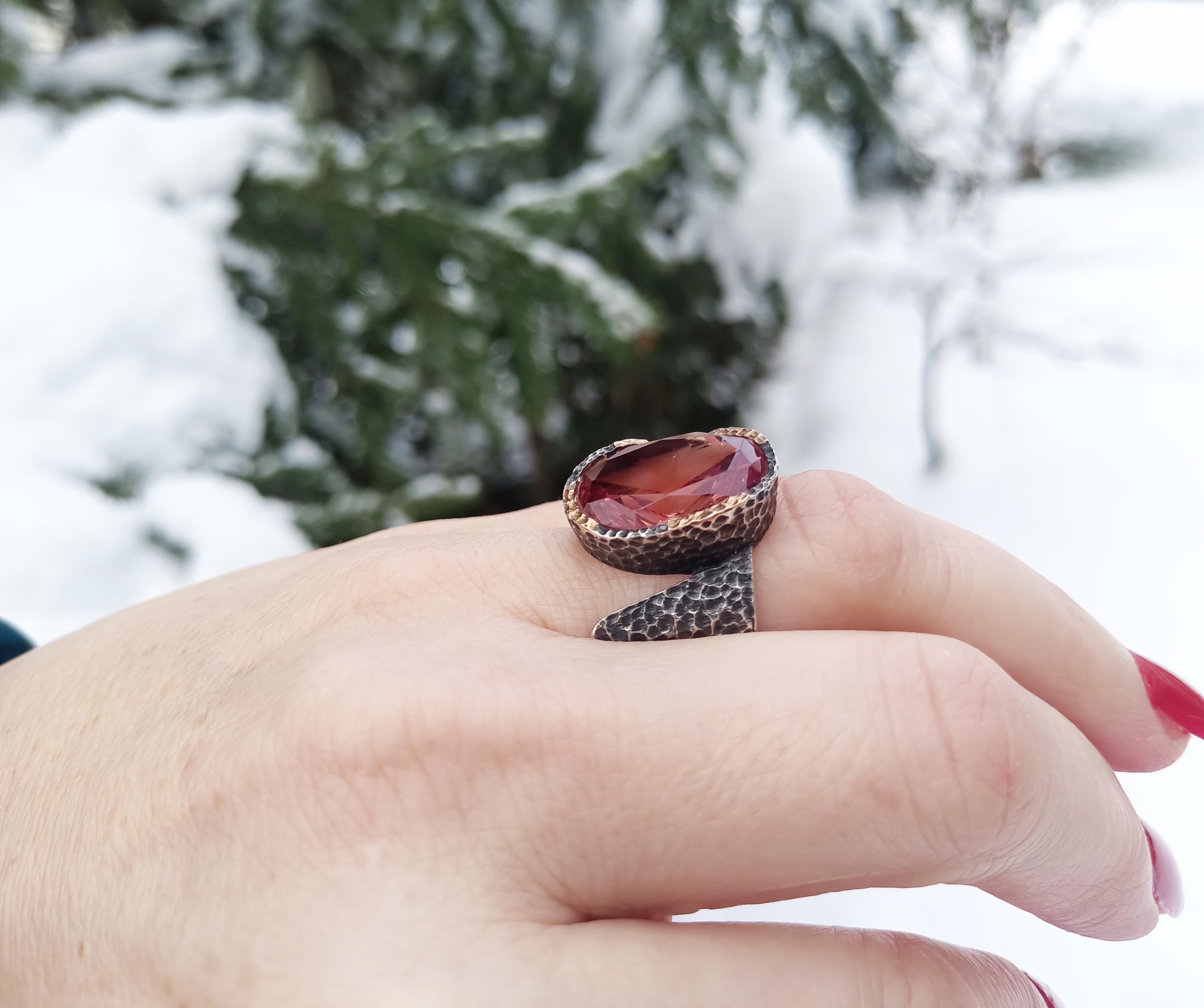 Handmade Sultanite Ring in Sterling Silver, Unique Gemstone Jewelry, Color‑Changing Design