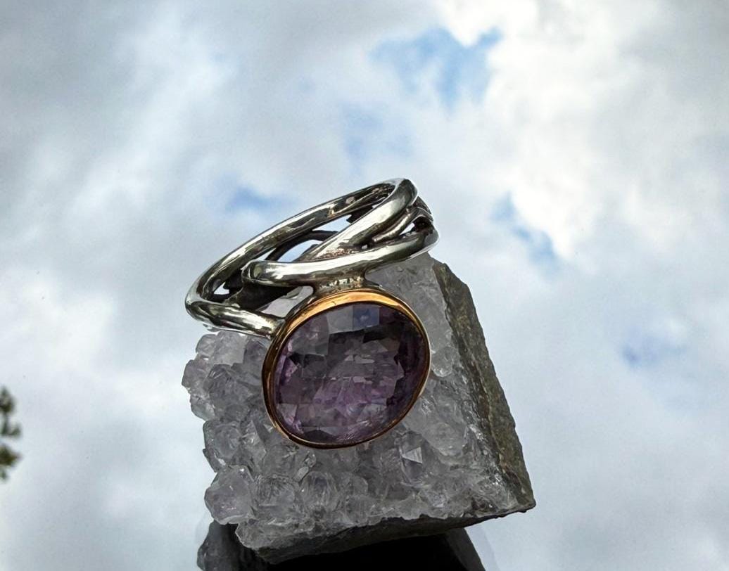 Handmade Amethyst Sterling Silver Ring: February Birthstone Jewelry