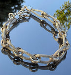 Handcrafted Sterling Silver Interwoven Link Bracelet: Elegant Silver Jewelry