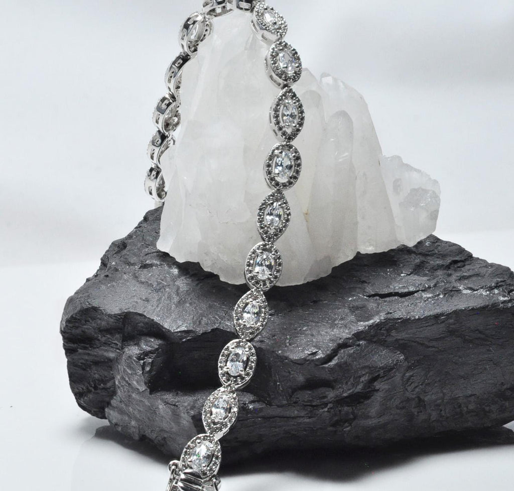 Handmade Genuine Zircon Gemstone Silver Bracelet, Zircon Bracelet Jewelry,Handcrafted, Gift For Her, Wedding Gift
