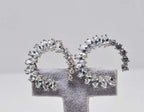 Handmade Sterling Silver Zircon Hoop Earrings, Anniversary Gift