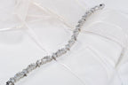 Handmade Genuine Baguette Zircon Gemstone Silver Bracelet, Zircon Bracelet Jewelry,Handcrafted, Gift For Her, Wedding Gift
