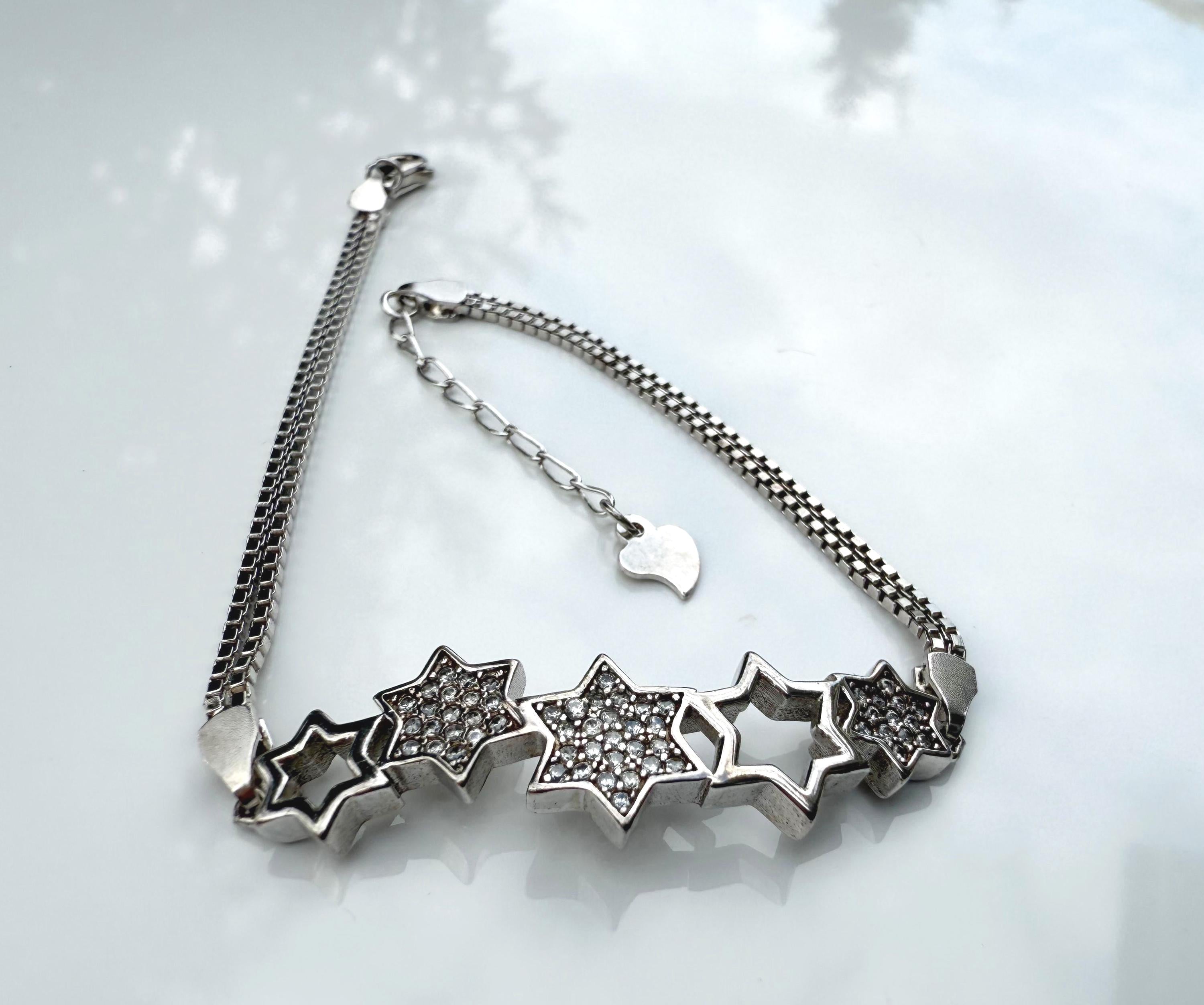 Handmade Zircon Gemstone Silver Bracelet: December Birthstone Jewelry