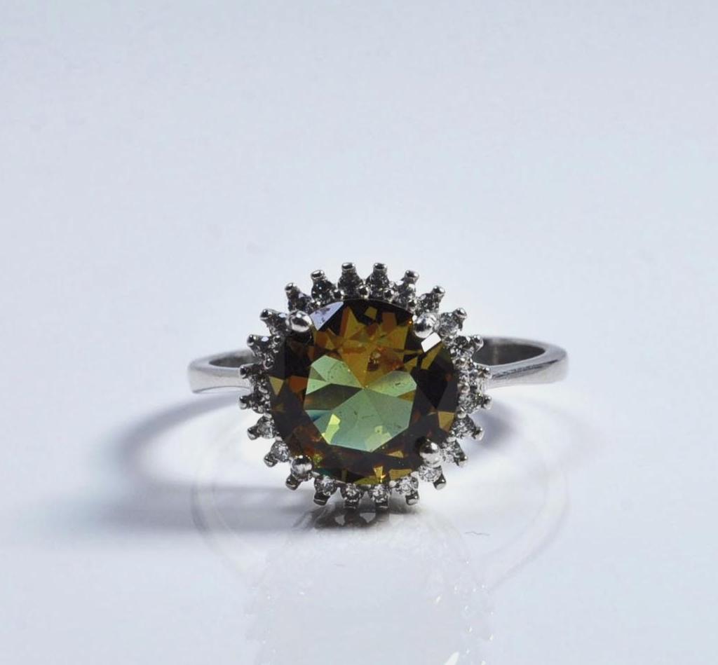 Handmade Sultanite and Zircon Ring in Sterling Silver, Elegant Color‑Changing Gemstone Jewelry