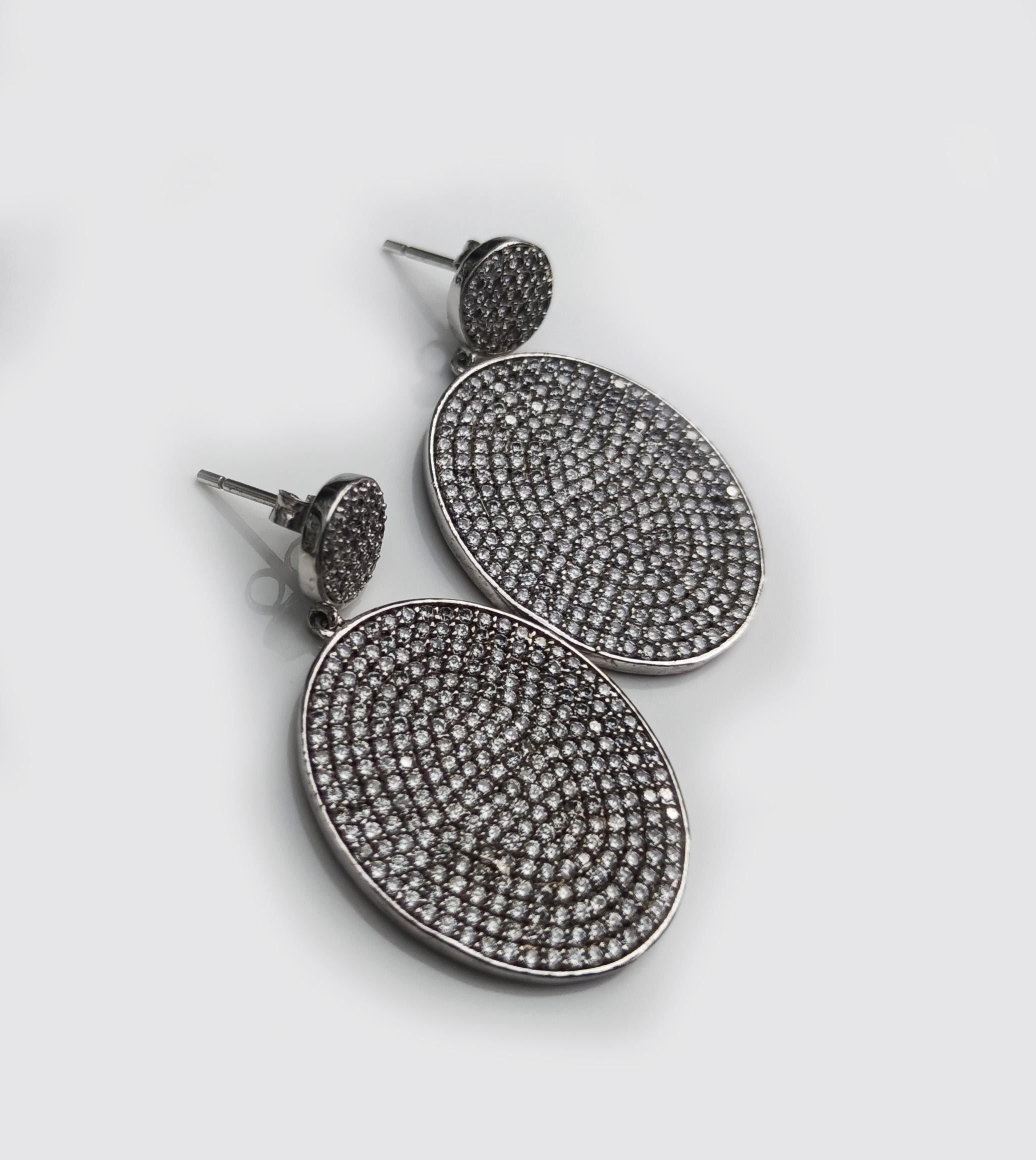 Handmade Sterling Silver Zircon Earrings: 925 Silver Jewelry