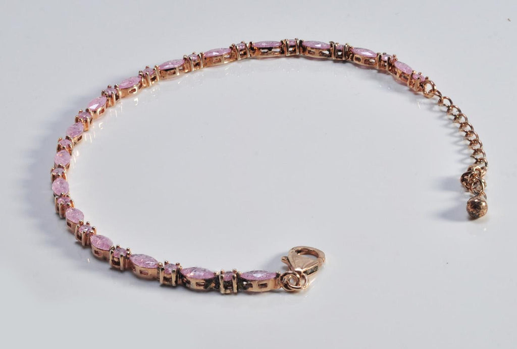 Handmade Genuine Pink Najaf Gemstone Rose Silver Bracelet, Pink Najaf Bracelet Jewelry,Handcrafted, Gift For Her, Wedding Gift