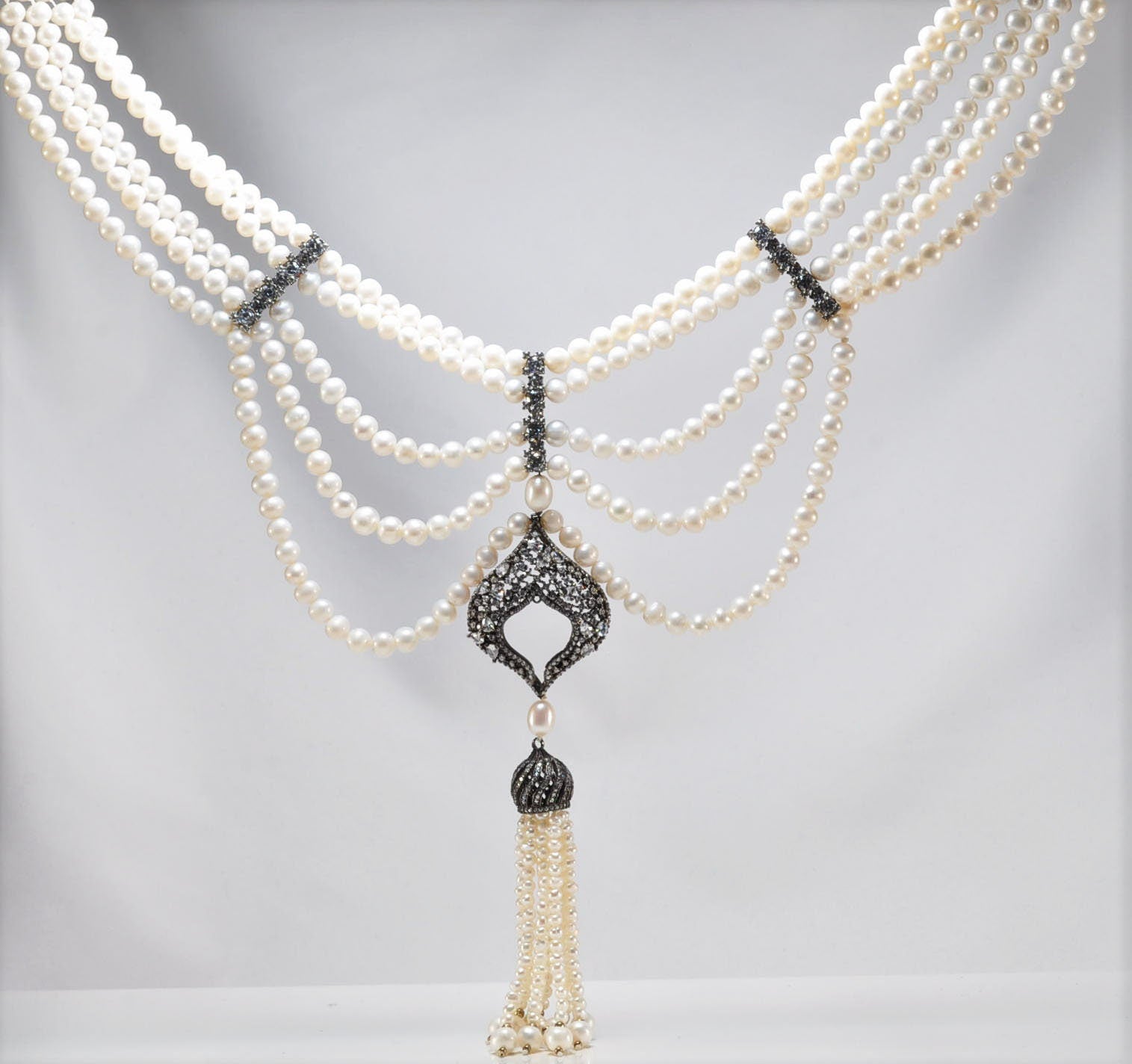Handmade Pearl and Zircon Silver Necklace,925 Sterling Silver Genuine Authentic Necklace, Pearl and Zircon Gemstone Jewelry Gift for Her