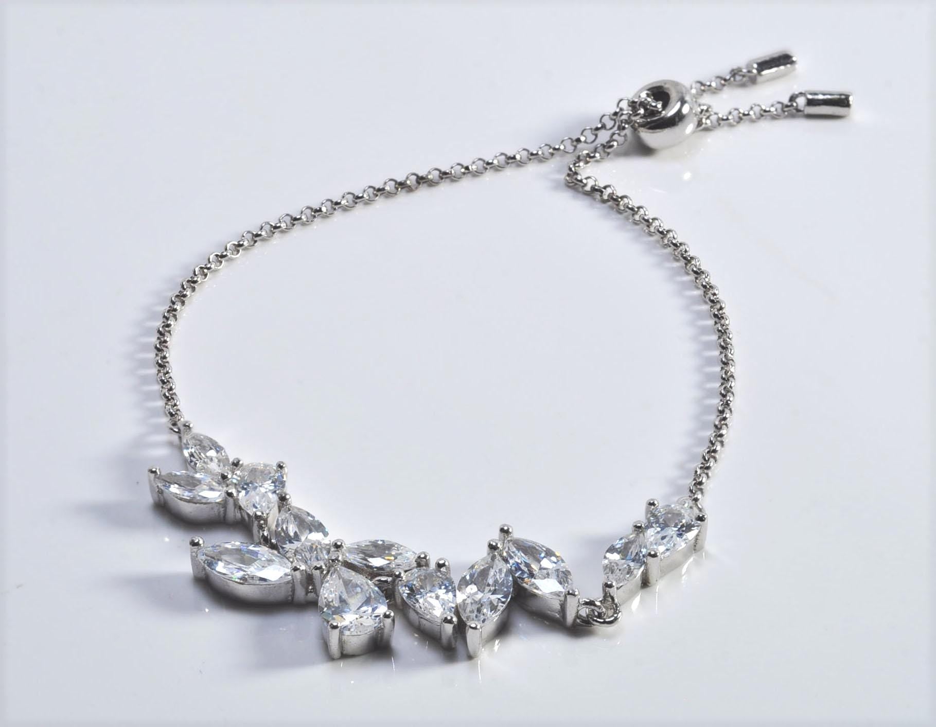 Handmade Zircon Gemstone 925 Sterling Silver Bracelet: December Birthstone
