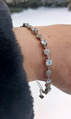 Handmade Genuine Zircon Gemstone Silver Bracelet, Zircon Bracelet Jewelry,Handcrafted Zircon Gift For Her