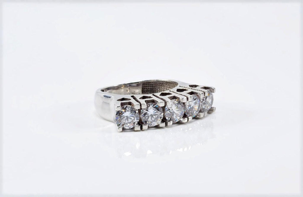 Handmade Zircon 925 Sterling Silver Ring, Handcrafted Zircon Jewelry,Wedding Ring Gift, Anniversary Gift for Her