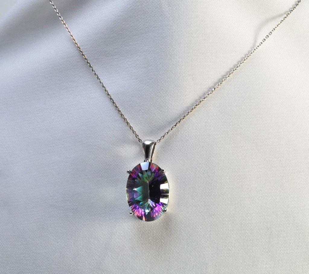 Handmade Mystic Topaz 925 Sterling Silver Necklace - Gemstone Jewelry