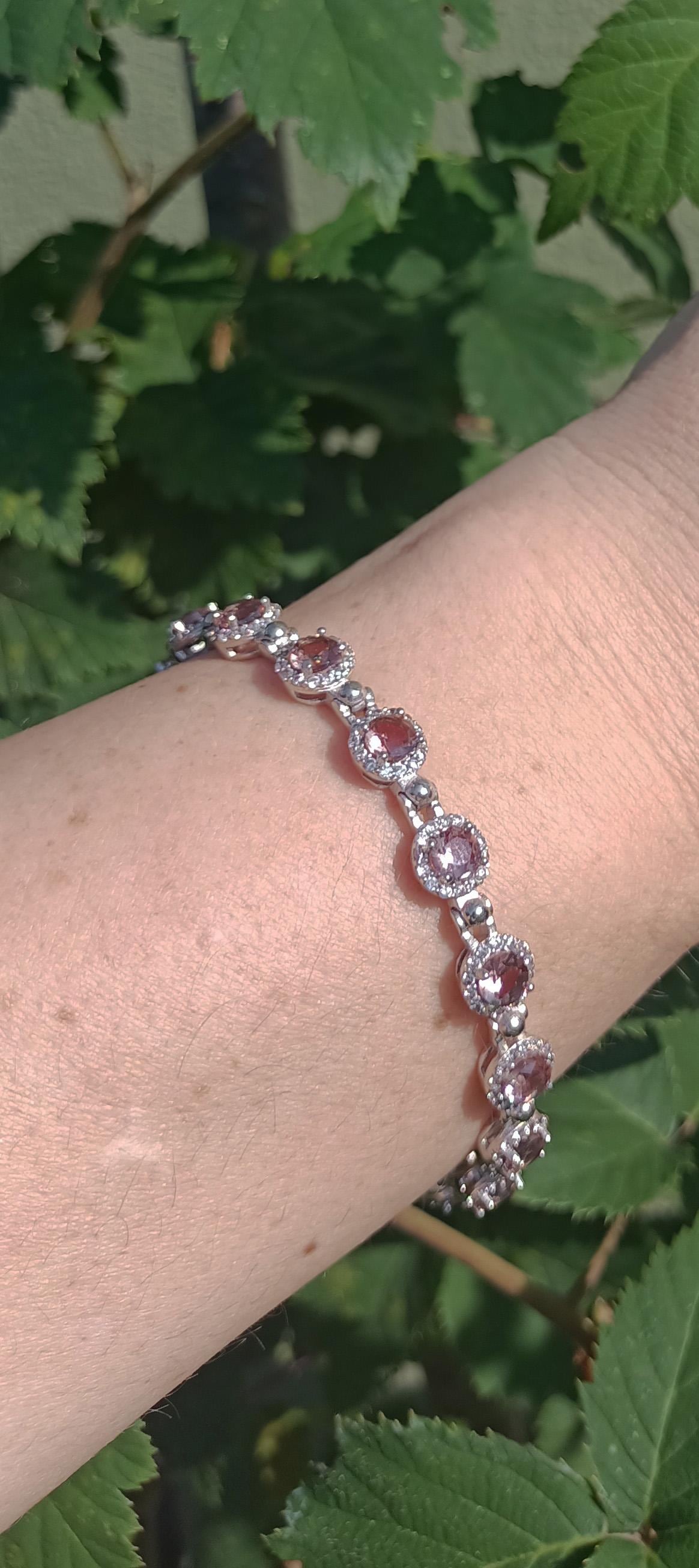 Handmade Genuine Color changing Sultanite and Zircon Gemstone Silver Bracelet, Sultanite Bracelet Jewelry,Handcrafted, Gift For Her
