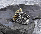 Handmade Genuine Onyx and Quartz Silver Ring,Onyx and Quartz Jewelry , Onyx Quartz Gemstone Ring, Handcrafted Onyx Ring Gift for Her