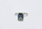 Handmade Genuine Mystic Topaz Silver Ring, Mystic Topaz Sterling Silver Jewelry,Mystic Topaz Gemstone Ring,Anniversary Ring Gift for Her