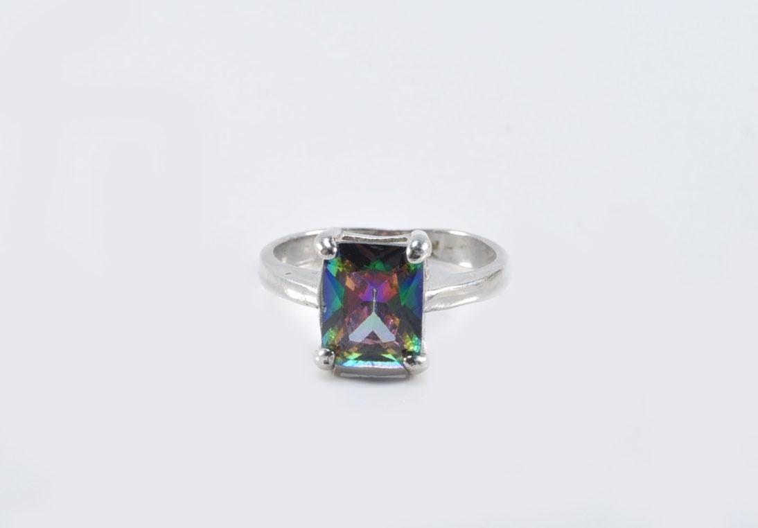Handmade Genuine Mystic Topaz Silver Ring, Mystic Topaz Sterling Silver Jewelry,Mystic Topaz Gemstone Ring,Anniversary Ring Gift for Her