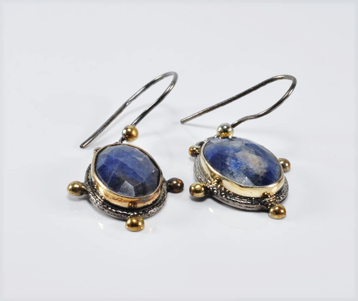 Handmade Genuine Natural Lapis Lazuli Silver Earring,Lapis Lazuli Earring Jewelry,Handcrafted Earring Gift for Her