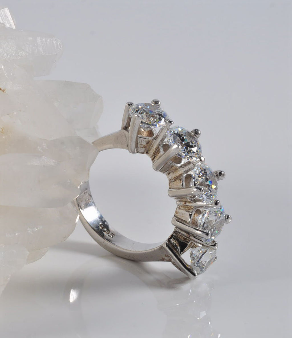 Handmade Zircon 925 Sterling Silver Ring, Handcrafted Zircon Jewelry,Wedding Ring Gift, Anniversary Gift for Her