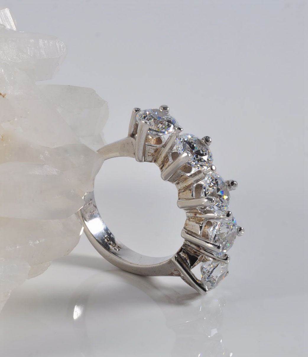 Handmade Zircon 925 Sterling Silver Ring, Handcrafted Zircon Jewelry,Wedding Ring Gift, Anniversary Gift for Her