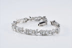 Handmade Genuine Baguette Zircon Gemstone Silver Bracelet, Zircon Bracelet Jewelry,Handcrafted, Gift For Her, Wedding Gift