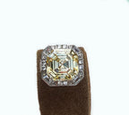 Handmade 925 Sterling Silver Cushion-Cut Citrine & Zircon Ring, Handcrafted Citrine Jewelry,Gift for her